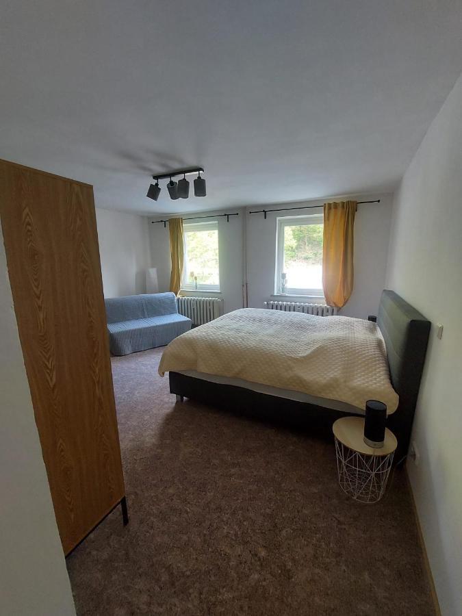 טאלה Pension Sternschnuppe, Treseburg Harz, Unmittelbar Am Wasser מראה חיצוני תמונה